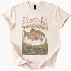Still Water Knows Graphic Tee Nature Illustration Art Shirt